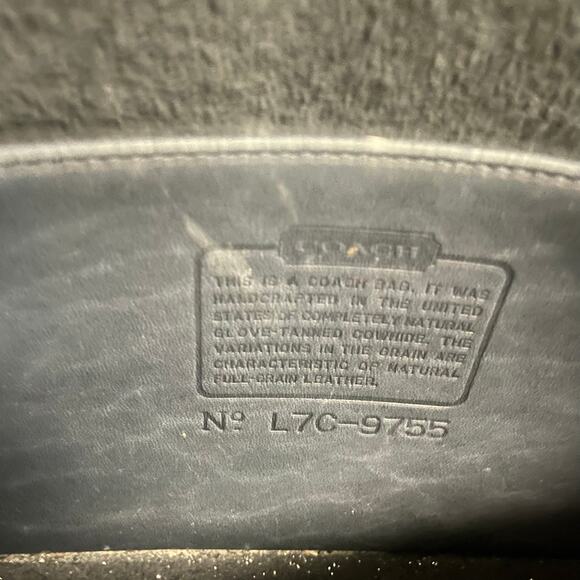 Vintage Coach 9755 Glove Tanned Leather Two Way Crossbody Bag Navy / Brass AS IS - Picture 9 of 10